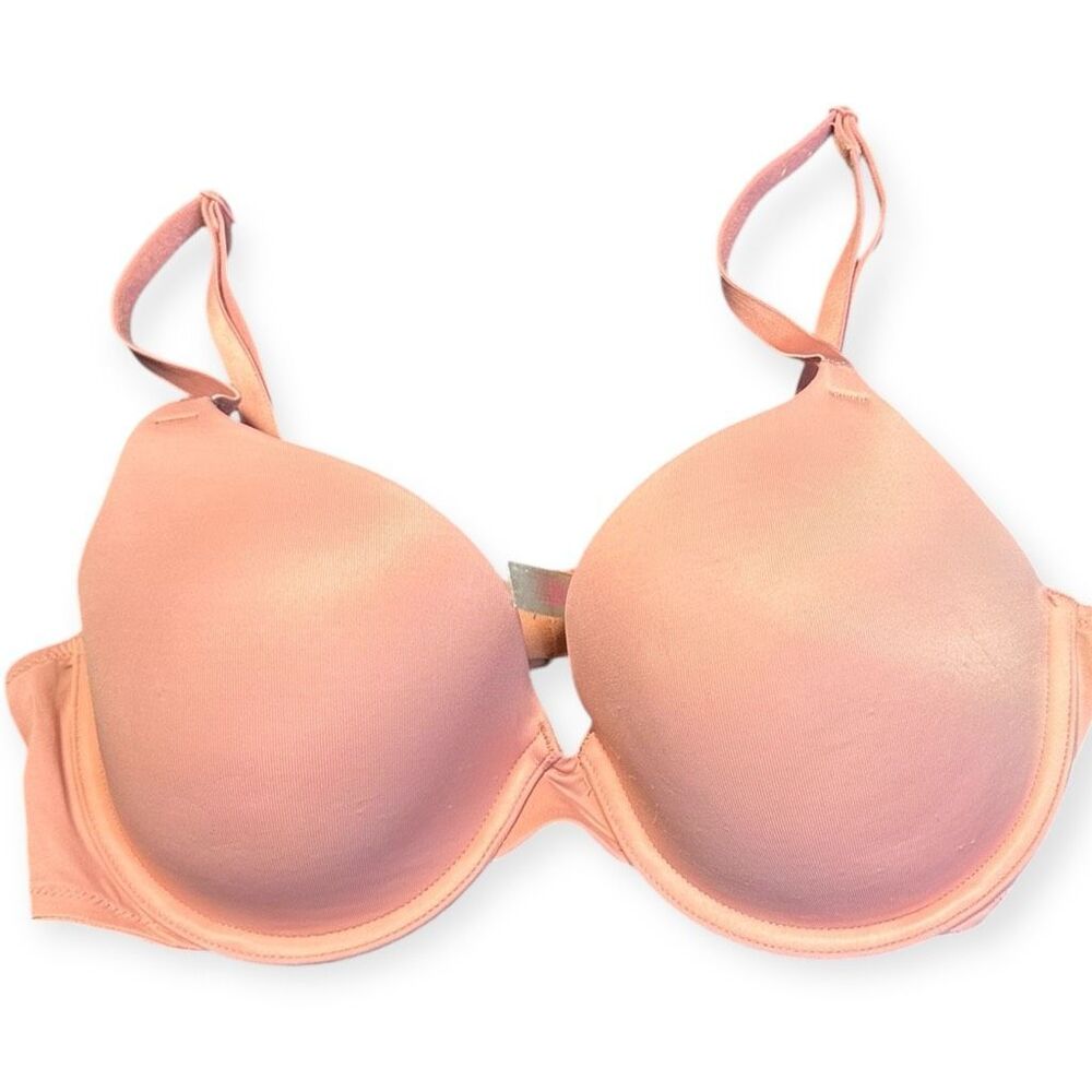 PINK VICTORIA’S SECRET Women’s Peach T-Shirt Lightly Lined Wear Everywhere Bra 3